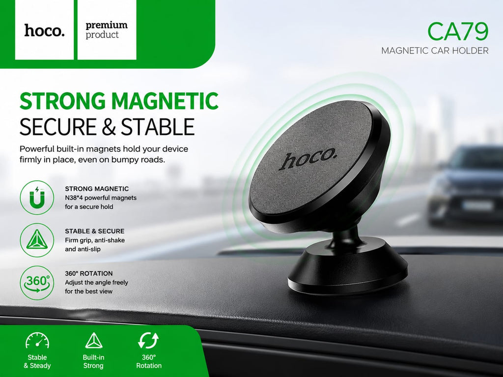 HOCO CA79 Magnetic Car Phone Holder – Dashboard Mount
