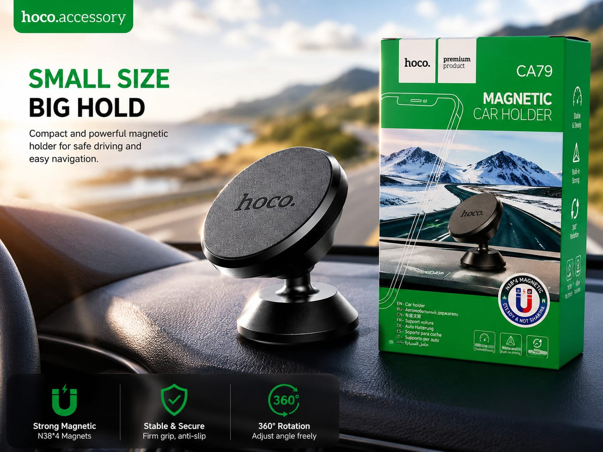 HOCO CA79 Magnetic Car Phone Holder – Dashboard Mount