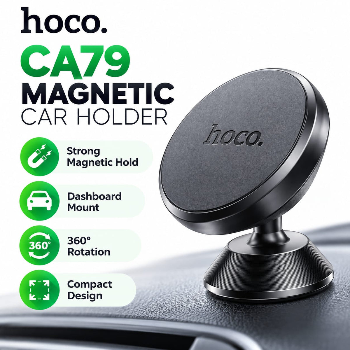 HOCO CA79 Magnetic Car Phone Holder – Dashboard Mount