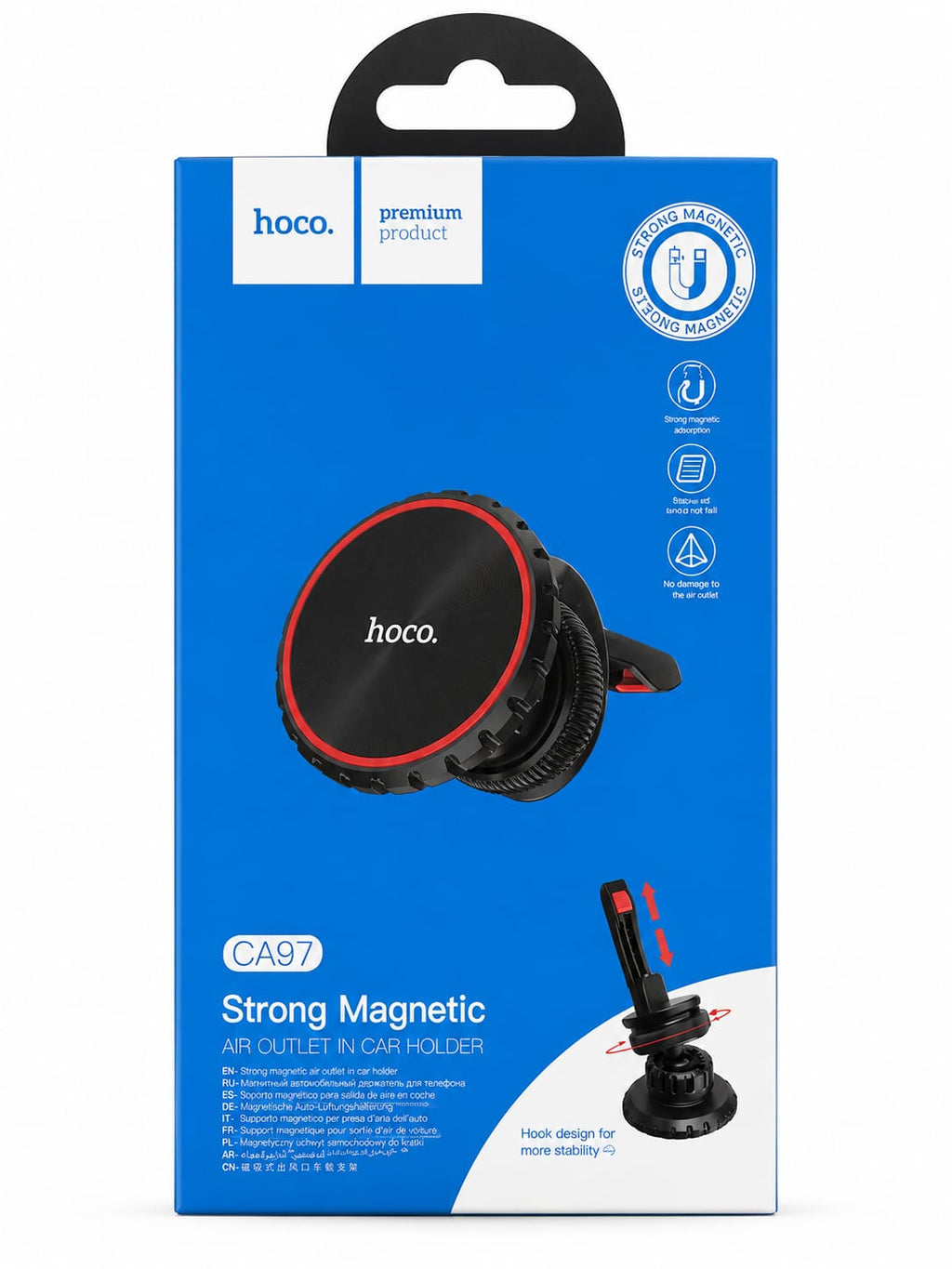 HOCO CA97 Strong Magnetic Air Vent Car Phone Holder – 360° Rotating