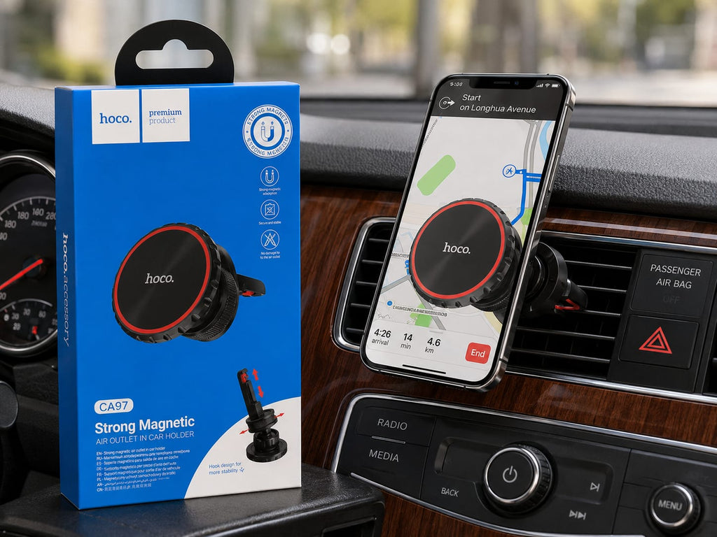 HOCO CA97 Strong Magnetic Air Vent Car Phone Holder – 360° Rotating