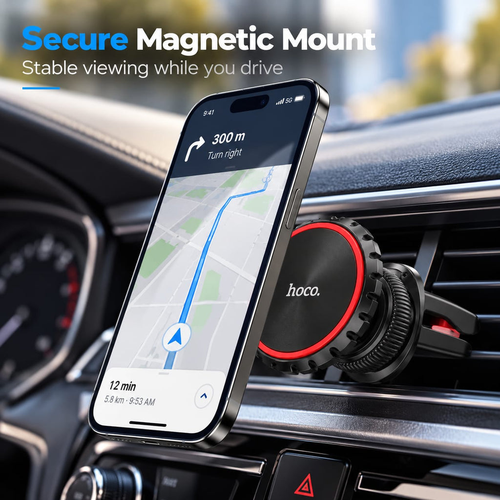 HOCO CA97 Strong Magnetic Air Vent Car Phone Holder – 360° Rotating