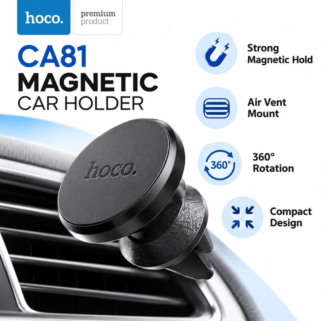 HOCO CA81 Magnetic Car Phone Holder – Air Vent Mount