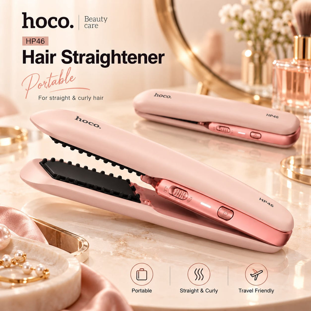 HOCO HP46 Portable Hair Straightener for Straight & Curly Hair