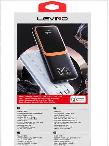 LEVINO N-52 20000mAh Power Bank 22.5W Fast Charging – Black