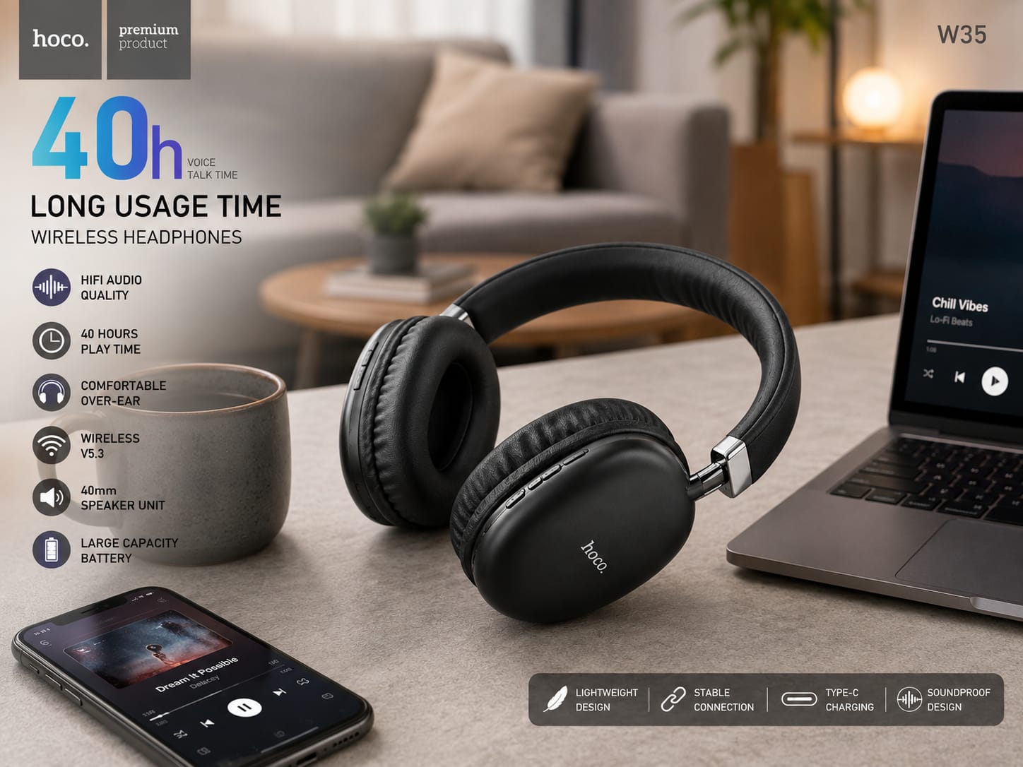 HOCO W35 Wireless Headphones