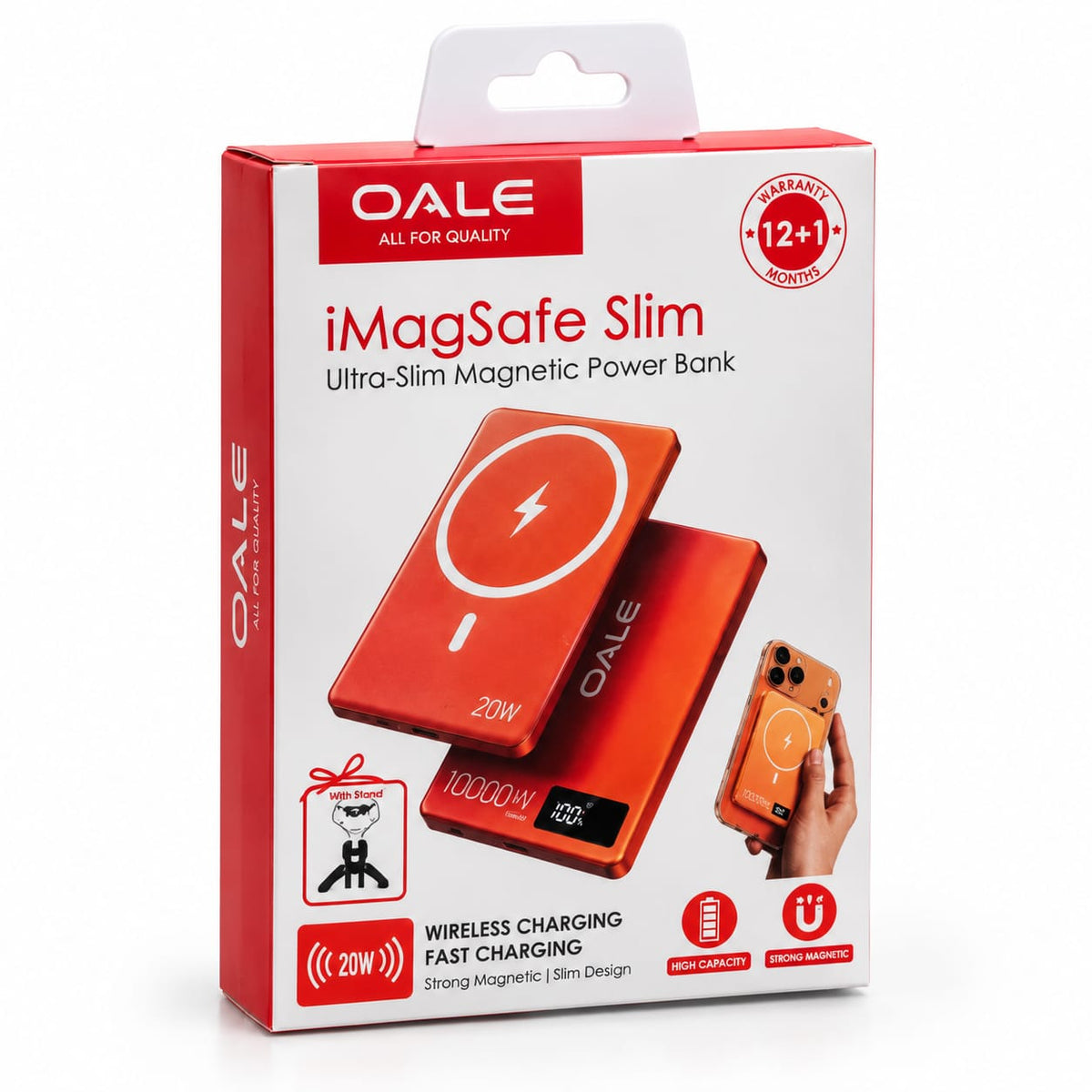 OALE iMagsafe Slim 5000mAh Ultra-Slim Magnetic Wireless Power Bank – 20W PD